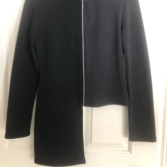 🇫🇷 Vintage Cop.Copine asymmetrical colour block zip sweatshirt. Euro Sz 1 /XS - Picture 2 of 8